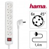 РАЗКЛОНИТЕЛ HAMA 6 ГНЕЗДА 1,4М. С КЛЮЧ БЯЛ