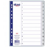 РАЗДЕЛИТЕЛ SKAG PVC А4 1-12 ЦИФРИ