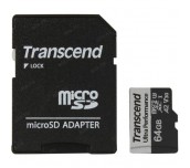 Transcend 64GB micro SD with adapter UHS-I U3 A2 Ultra Performance