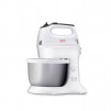 Tefal HT312138, Quick mix Hand Mixer with bowl, 300 W, 5 Speeds + turbo, 2 Beaters, 2 Dough hooks, automatic rotating bowl, white & inox standbowl