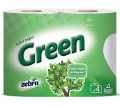 ХАРТИЯ ТОАЛЕТНА ZEBRA GREEN 4БР 4ПЛ