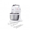 Tefal HT312138, Quick mix Hand Mixer with bowl, 300 W, 5 Speeds + turbo, 2 Beaters, 2 Dough hooks, automatic rotating bowl, white & inox standbowl